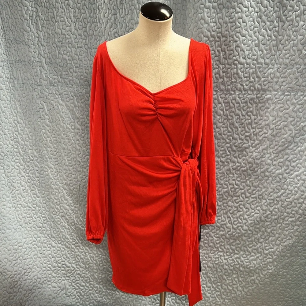 Tangerine, long sleeve dress